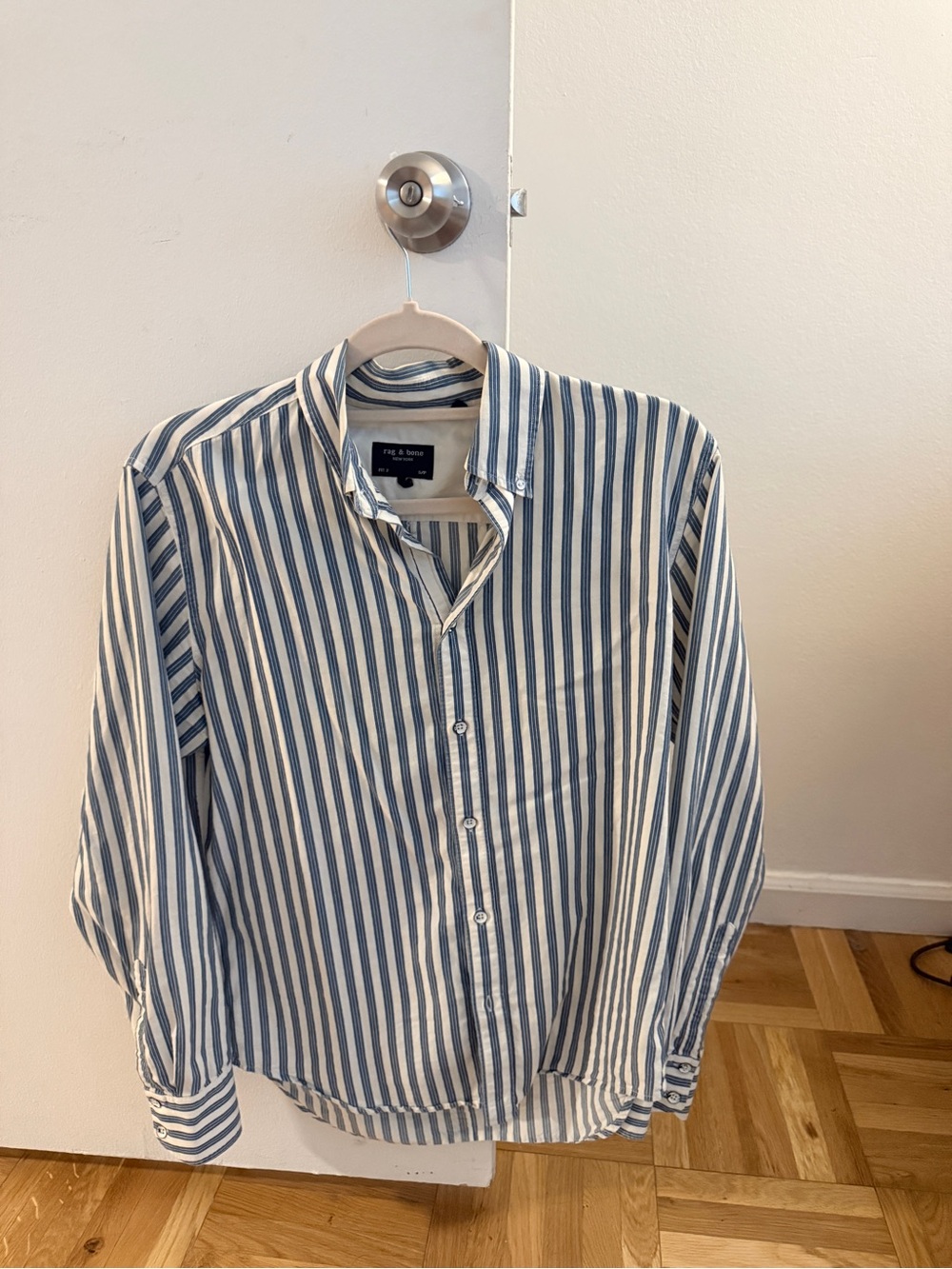 Blue & White Vertical Stripe Button-Up Shirt